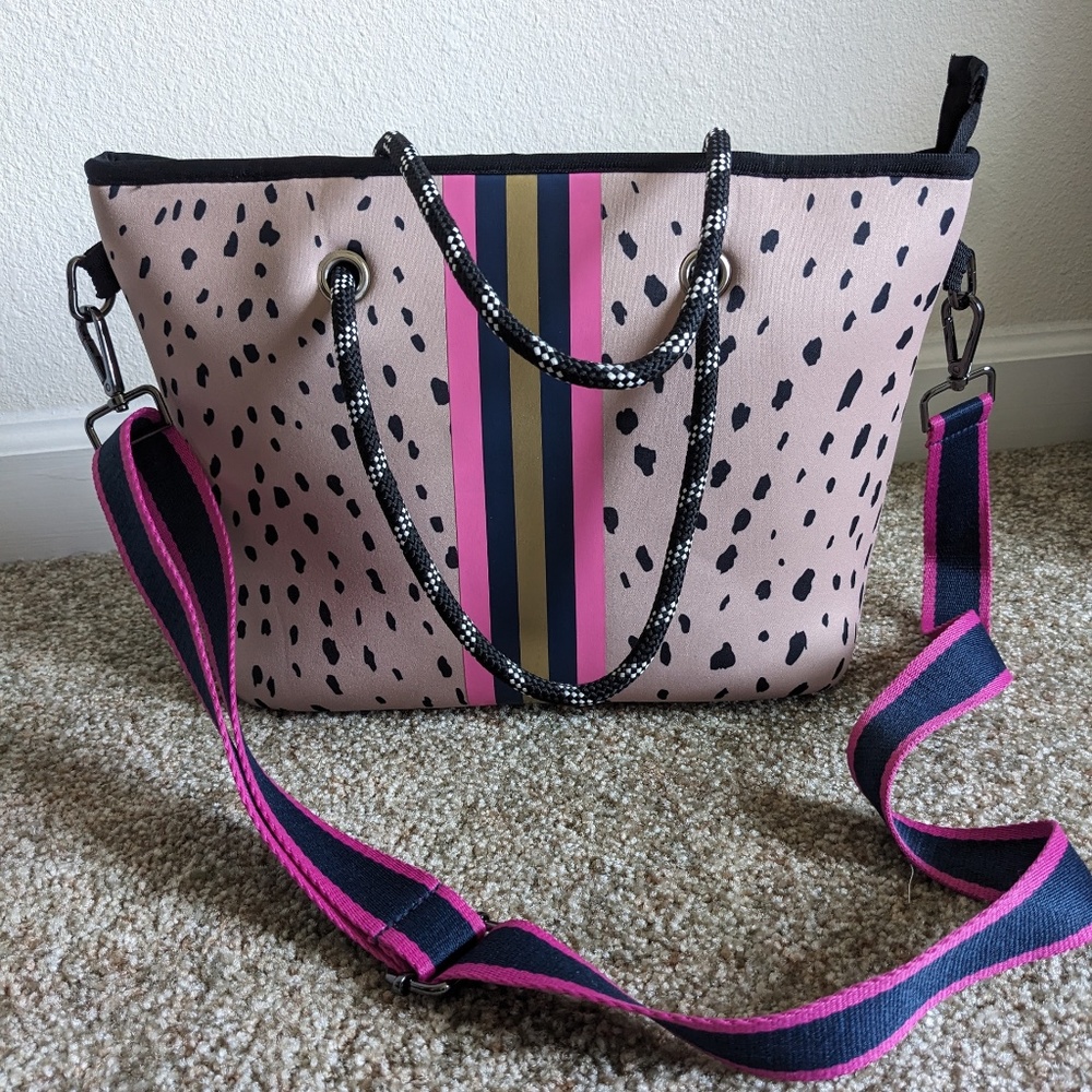 Lucia Neoprene Spotted Leopard Mini Tote